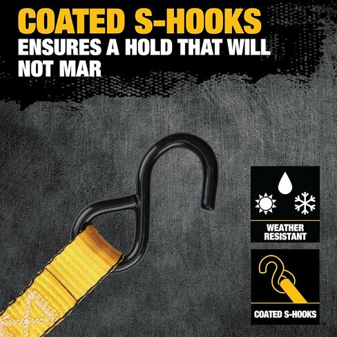 DEWALT DXBC90042 أسود / أصفر 1 "× 12 'أشرطة الكاميرا - 500 رطل حمولة عمل آمنة / 1،500 رطل قوة كسر ، 2 عبوة in Kuwait