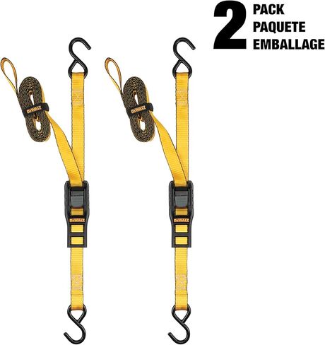 DEWALT DXBC90042 أسود / أصفر 1 "× 12 'أشرطة الكاميرا - 500 رطل حمولة عمل آمنة / 1،500 رطل قوة كسر ، 2 عبوة in Kuwait