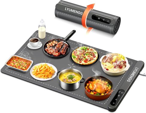 حصيرة الاحترار للطعام 500W الجرافين الحرارة السريعة في 5S Food Draping Mat 6 حصيرة الاحترار القابلة للتعديل 6H قبالة الطعام المحمولة RADER BPA خالية من الصواني الاحترار in Saudi Arabia