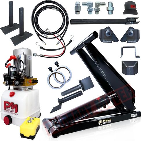 10 Ton (PF-520-k) Hydraulic Dump Trailer Scissor Hoist, Dump Kit for Pickup Truck (20,000 lb) Lift Dump Bed Kit with 12VDC Hydraulic Pump | Standard Kit | Suitable for Trailer Trucks in Saudi Arabia