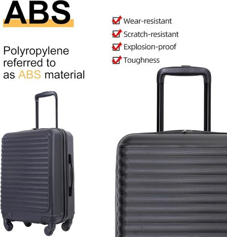Travelhouse 16 Inch Carry On Luggage Airline Approved,Hardshell Small Carry Suitcases with 360° Spinner Wheels, Rolling Suitcase with TSA Approved in Saudi Arabia