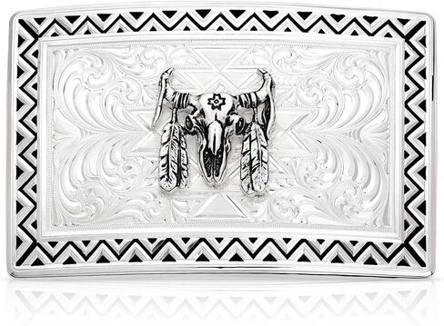 Montana Silversmiths Etched Mountains Western Belt Buckle w/ Pack Horse Rider - 6250-35 in Saudi Arabia