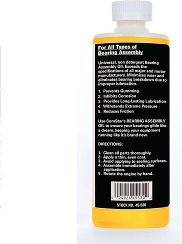 ComStar Bearing Assembly Assembly Lube Oil ، SAE 20 ، يمنع اللثة ، ويحمي من الصدأ والارتداء ، ويوفر تزييت طويل الأمد ، ويقابل الضغط الشديد ، 1 نصف لتر (45-530) in Kuwait