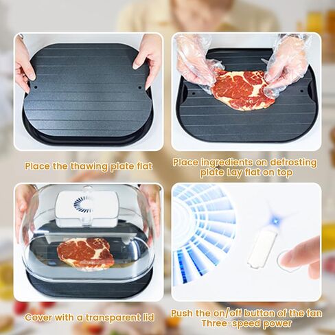 صينية ذوبان اللحوم المجمدة - صينية ذوبان الطعام السريعة لشرائح اللحم ، الدجاج والمأكولات البحرية | صفيحة ملهمة كونترتوب في المطبخ ، التخييم ، شواء الشواء in Kuwait