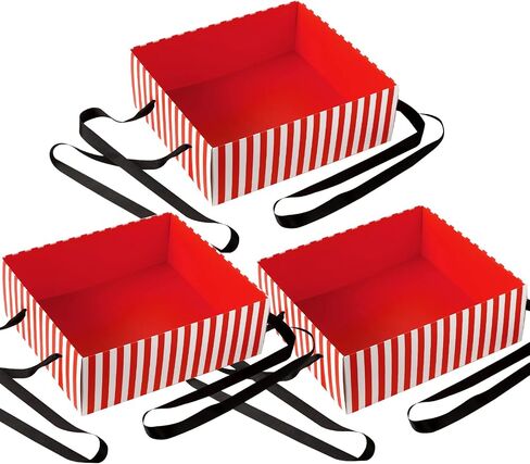 Satinior 3 PCS Halloween Movie Night Snack Trays يمكن ارتداؤها للوجبات الخفيفة ، Tray Tray Trays Tables 20's Popcorn Costume Carnival Movie Supplies (Black) in Kuwait