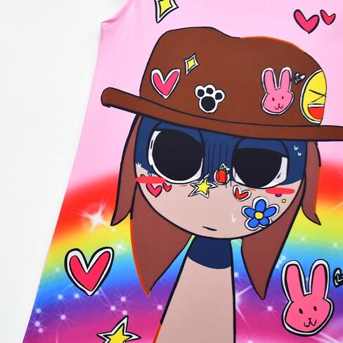 Little Girls Sprunki Push Dress Little Kids Music Adventure Cartoon Printed Costume in Saudi Arabia