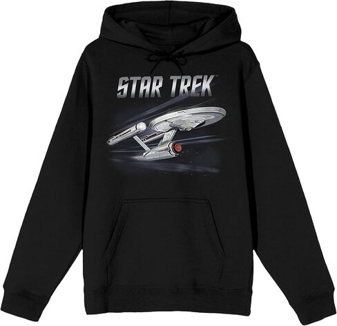 Bioworld Star Trek NCC-1701 Warp Drive Long Sleeve Black Adult Hooded Sweatshirt in Saudi Arabia