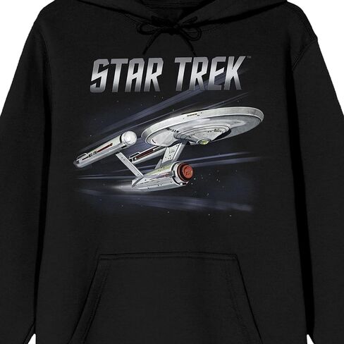 Bioworld Star Trek NCC-1701 Warp Drive Long Sleeve Black Adult Hooded Sweatshirt in Saudi Arabia