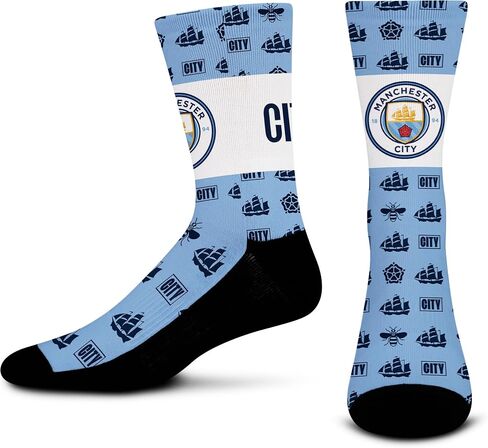 For Bare Feet Premier League Montage Banner Crew Sock Large in Kuwait