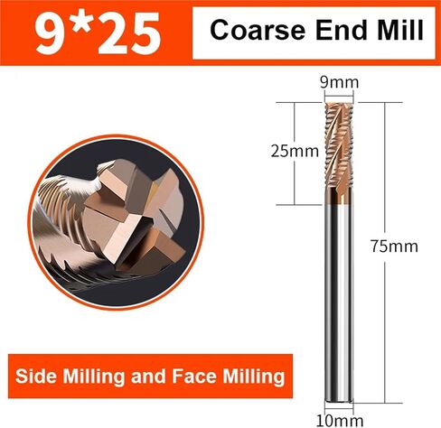 VSHARP الخشن الطاحونة الطاحونة 4-12mm 4 الناي CNC جهاز التوجيه بتات حلزوني بتات TICN TICN HRC 55 CARBIDE MILLING CUTTER (9.0x25x10DX75L) in Saudi Arabia