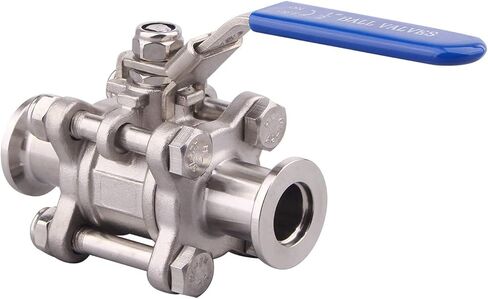 KF16 VALVE VALVE VALVE ، 304 من الفولاذ المقاوم للصدأ ، حافة المشبك KF ، مفتوح/إغلاق سريع ، مقبض أزرق مع جهاز قفل (KF16) in Kuwait
