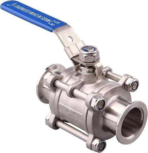 KF16 VALVE VALVE VALVE ، 304 من الفولاذ المقاوم للصدأ ، حافة المشبك KF ، مفتوح/إغلاق سريع ، مقبض أزرق مع جهاز قفل (KF16) in Kuwait
