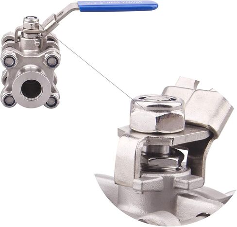 KF16 VALVE VALVE VALVE ، 304 من الفولاذ المقاوم للصدأ ، حافة المشبك KF ، مفتوح/إغلاق سريع ، مقبض أزرق مع جهاز قفل (KF16) in Kuwait