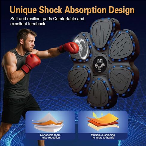 آلة الملاكمة للموسيقى للأطفال والكبار ، و Smart Bluetooth Sounding Sounding Machine 9 أوضاع و 9 سرعات ، ومدرب ملاكمة مثبت على الحائط للمنزل والمكتب والصالة الرياضية in Saudi Arabia