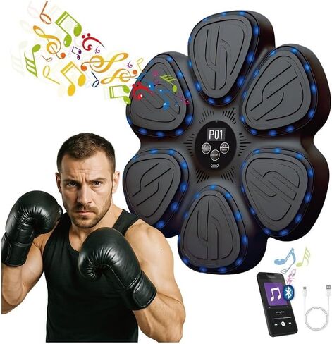 آلة الملاكمة للموسيقى للأطفال والكبار ، و Smart Bluetooth Sounding Sounding Machine 9 أوضاع و 9 سرعات ، ومدرب ملاكمة مثبت على الحائط للمنزل والمكتب والصالة الرياضية in Saudi Arabia