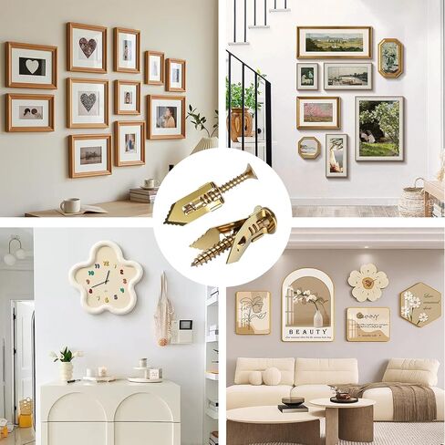 Self-Drilling Drywall Anchors and Screws Kit, 0.47X1.18inch 200Pcs Zinc Plated Steel, Heavy Duty No Drill No Holes, 2025 Upgraded for TV, Shelves, Picture Frames, Cabinets, Holds 100+LBS in Saudi Arabia