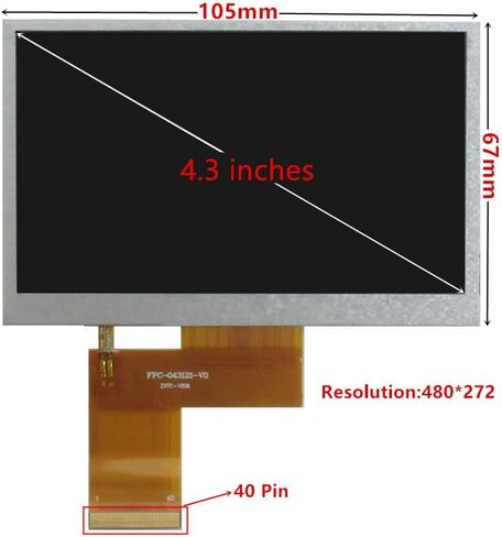 4.3 بوصة 480X272 40PIN لوحة شاشة عرض LCD لـ Satlink WS-6932 WS-6936 WS-6939 WS-6960 WS-6965 WS-6966 WS-6979 WS-6951 PROSICUSE RELISTION in Saudi Arabia