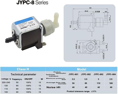JYPC-8 15W 50Hz AC 220V - 240V Plunger JYPC-8 Water Gas Suction Pump Electromagnetic Pump For Irons Steam Mop Garment Steamer 1Pcs in Saudi Arabia
