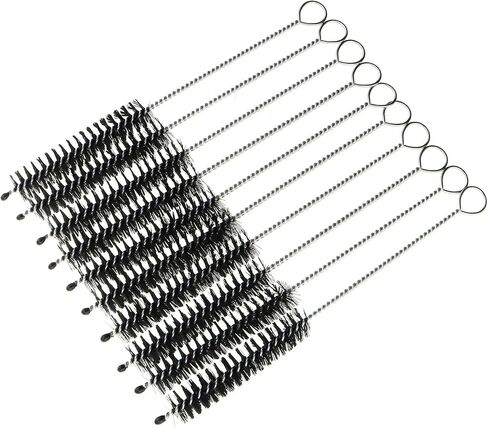 MEETOOT 10PCS Nylon Tube Nozzle Brush with Wire Loop Handle 10mm Cleaning Brush Cup Brush Spout Brushes for Cleaning Fine Tube Paint Spray Gun Paint Tool in Saudi Arabia