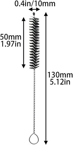 MEETOOT 10PCS Nylon Tube Nozzle Brush with Wire Loop Handle 10mm Cleaning Brush Cup Brush Spout Brushes for Cleaning Fine Tube Paint Spray Gun Paint Tool in Saudi Arabia