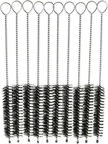 MEETOOT 10PCS Nylon Tube Nozzle Brush with Wire Loop Handle 10mm Cleaning Brush Cup Brush Spout Brushes for Cleaning Fine Tube Paint Spray Gun Paint Tool in Saudi Arabia