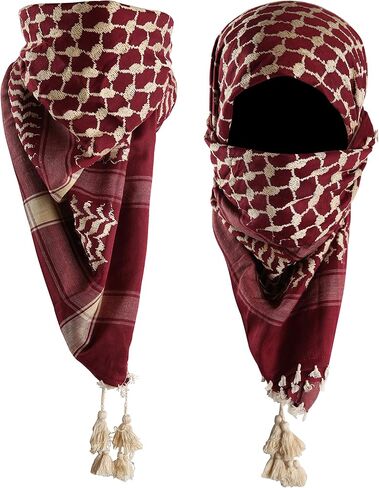 Premium Shemagh ScarF - Beautiful Gift Box - Large Arab Tactical Military Desert Head Neck Keffiyeh Wrap with Tassels in Saudi Arabia