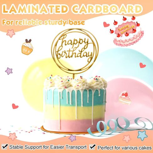 Eaasty 100 Pack Gold Cake Boards Round Cake Base Boards Disposable Plate Scalloped Bases Round Coated Circle Trays Base for Dessert Party Supplies(8 Inch) in Saudi Arabia