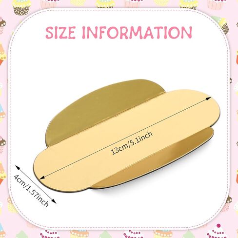 Patelai 200 PCS Mini Ovale for Eclair Oval Paper Paper Cake Board Poard Sessert Plates Plates Black and Gold Mousse Cakes Bases for Sentert Pastry Downer in Saudi Arabia