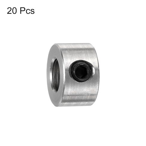UXCELL 20PCS مجموعة يطوق المسمار 6 مم من الياقات عمود التجويف ، 12 مم OD ، عرض 7 مم ، طوق توقف الحفر ، بتات الحفر الفولاذ المقاوم للصدأ بتات العمق in Kuwait