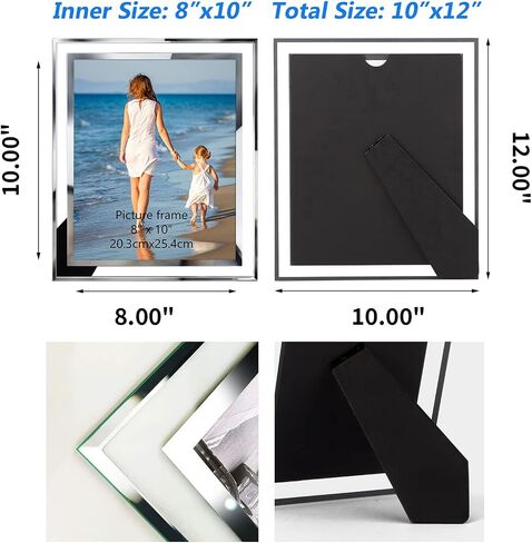Hoikwo 8.5x11 Picture Frames, 10 Packs Silver Glass Certificate Frames for Document Diploma Award, Only for Tabletop Display Vertically or Horizontally in Saudi Arabia