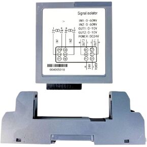Signal Converter DC 0-10V 4 to 20mA Analog Isolation Transmitter 60mV 75mV Signal Converter 0-5V Plug-in Isolation(1 Input 2 outputs,0-20MA Input_4-20MA Output_DC24V Power Supply) in Kuwait