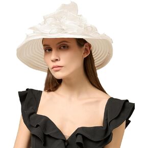Women's Organza Cloche Bowler Hat Church Fascinator for Tea Party Bridal Wedding Dress Hat in Saudi Arabia