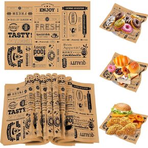 CHENGU 150 Pieces Newsprint Wax Paper Sheets Deli Wax Grease Proof Deli Wrap Waterproof Food Wrapping Paper Sheets Food Basket Liners for Home and Kitchen Baking(Yellow) in Kuwait
