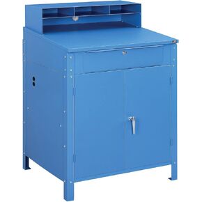 مكتب المتجر الصناعي العالمي مع خزانة السفلى ، مقصورات حمامة ، 34-1/2 "W × 30" D x 51-1/2 "H ، الأزرق in Kuwait