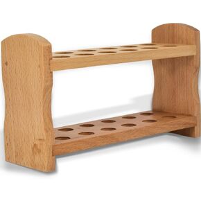 Eisco - Hardwood Test Tube Rack with 12 Holes - Durable Wooden Support with Dovetail Joints - 18mm Diameter Holes in Two Rows - Laboratory and Educational Use - Test Tube Holder in Saudi Arabia