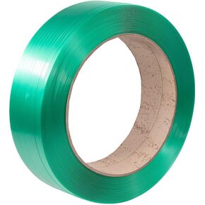 منتجات MyTee 5800'x 1/2 "× 0.025" بوليستر من الدرجة اليدوية (PET) لفة التعبئة والتغليف - Green 16 "x6" الحجم الأساسي AAR معتمدة - 780 رطلاً قوة كسر - UV ، RATER و RUST ROLL in Kuwait