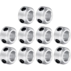 MECCANIXITY Shaft Collar 12mm/ 1/2 Inch Bore Aluminum Set Screw Style Clamping Collars Silver 10 Pcs in Kuwait