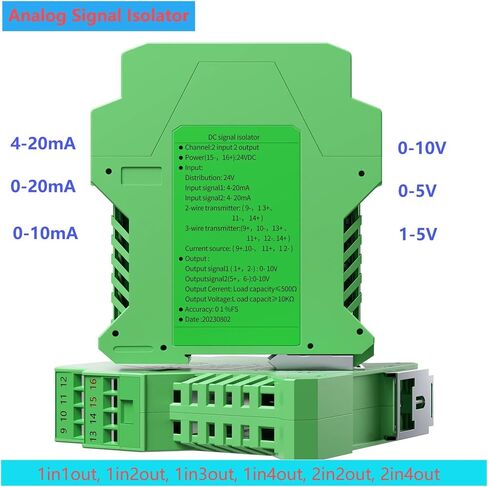 عزل إشارة DC التناظرية 4-20MA 0-10V 0-5V 0-20MA 1-5V عزل الإشارة الحالي DC24V AC220V الموزع 1 في 2 OUT (1 إدخال 3 الإخراج ، الإدخال 0-5V_OUTPUT 0-5V) in Saudi Arabia