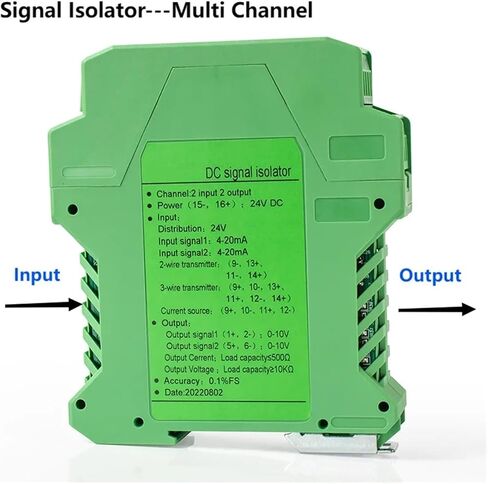 عزل إشارة DC التناظرية 4-20MA 0-10V 0-5V 0-20MA 1-5V عزل الإشارة الحالي DC24V AC220V الموزع 1 في 2 OUT (1 إدخال 3 الإخراج ، الإدخال 0-5V_OUTPUT 0-5V) in Saudi Arabia