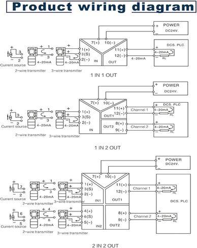 محول الإشارة DC 0-10V 4 إلى 20MA عزل التناظرية مرسل 60MV 75MV محول الإشارة 0-5V عزل المكون الإضافي (1 إدخال 2 مخرجات ، 0-20MA input_4-20MA Outder_DC24V مزود الطاقة) in Kuwait