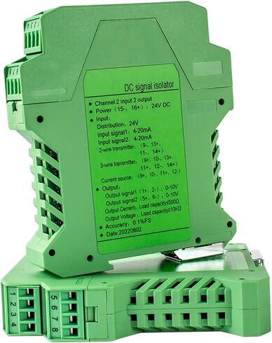 4-20mA Analog DC Signal Isolation 0-10V 0-20mA 1-5V Current Signal Isolator DC24V AC220V Signal Distributor 1 in 2 Out(1 Input 1 Output,1-5V_DC24V Power Supply_Output 0-20MA) in Saudi Arabia