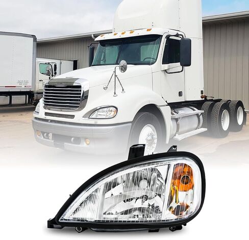 Pair Chrome Headlight Bezel Trim Cover Replacement for Freightliner Columbia 2001-2017 in Saudi Arabia