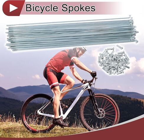 36 Set 13G Bicycle Spokes 280mm Bike Wheel Spokes Galvanized Carbon Steel Silver Tone in Saudi Arabia