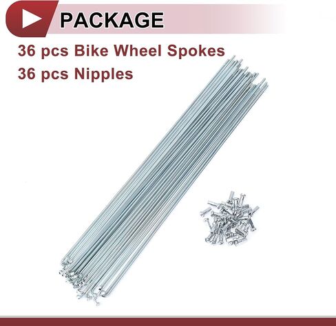 36 Set 13G Bicycle Spokes 280mm Bike Wheel Spokes Galvanized Carbon Steel Silver Tone in Saudi Arabia