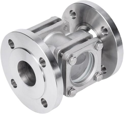 304 Stainless Steel Square Flange Sight Glass DN15 DN20 DN25 DN32 DN40 DN50 Body Pipeline Straight Through Small Sight Window Observation Window(DN40PN16 160mm) in Saudi Arabia