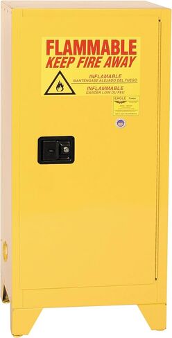 Eagle American Made 60 Gallon F﻿lammable Liquid Storage Cabinet with Legs, Manual-Close Fireproof Cabinet for Schools, Garages, Manufacturing Facilities, 34" x 34" x 69", 1962XLEGS in Saudi Arabia