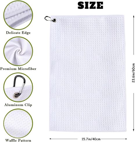 Personalized Golf Towel Two Sides - Custom Towels Large 16 X 24 Inch with Clip for Bag Bulk, Customize Waffle Weave Golf Towels with Photo in Saudi Arabia