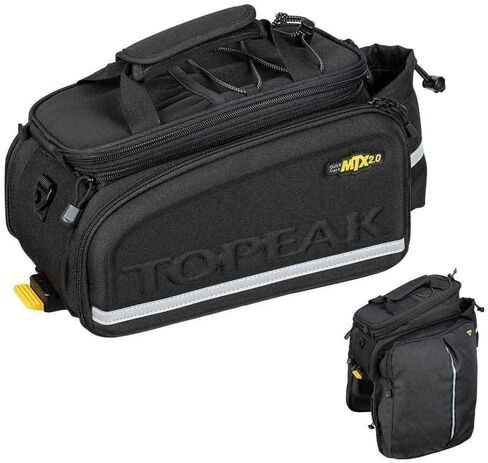Topeak MTX 2.0 TrunkBag DXP Water Resistant Cycle Trunk Bag with expandable pannier sides, Compatible with all MTX QuickTrack 2.0 racks, Black in Saudi Arabia