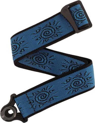 D'Addario Auto Lock Guitar Strap - Acoustic & Electric Guitar Accessories - Easy to Use Auto Locking Guitar Straps - Uses Existing Guitar Strap Buttons - Vintage Sun, Blue in Saudi Arabia