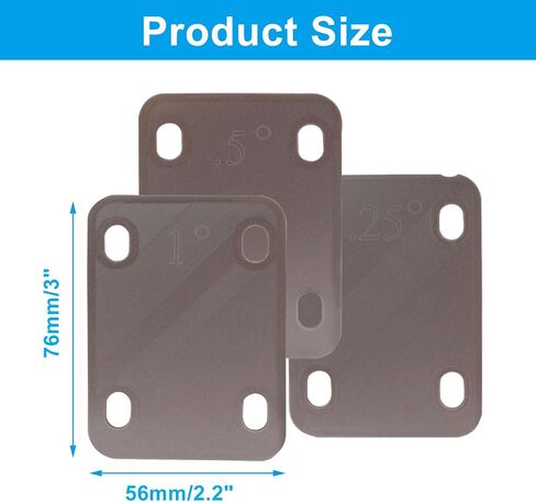 Piutouyar 3 Pack Guitar Neck Shims, Black Nylon Gasket Neck Shim Protection, 0.25°, 0.5°, 1° Degree Neck Plate Tool for Guitar Bass Repairment in Saudi Arabia